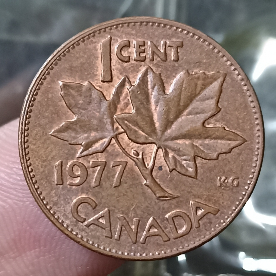 Koin Kuno Asing Canada 1 Cent Tahun 1977