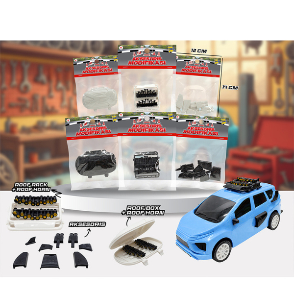 Roof Rack/Roof Box Miniatur + Roof Horn/Terompet Dan Aksesoris Knalpot | Aksesoris Modifikasi Mobil 