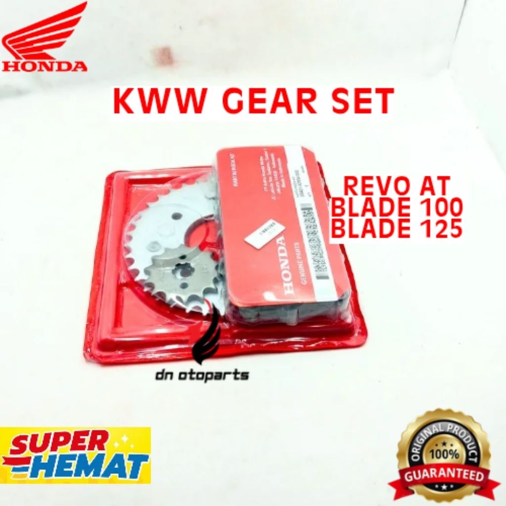 GEAR SET ORIGINAL HONDA KODE KWW, GEAR SET REVO AT, GEAR BLADE 110, GEAR SET BLADE 125

