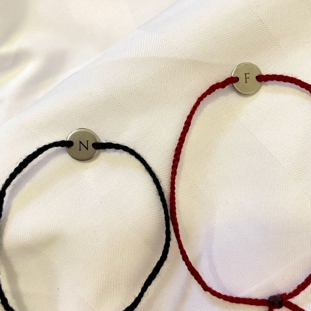 Gelang plat inisial/Gelang couple inisial/Gelang couple