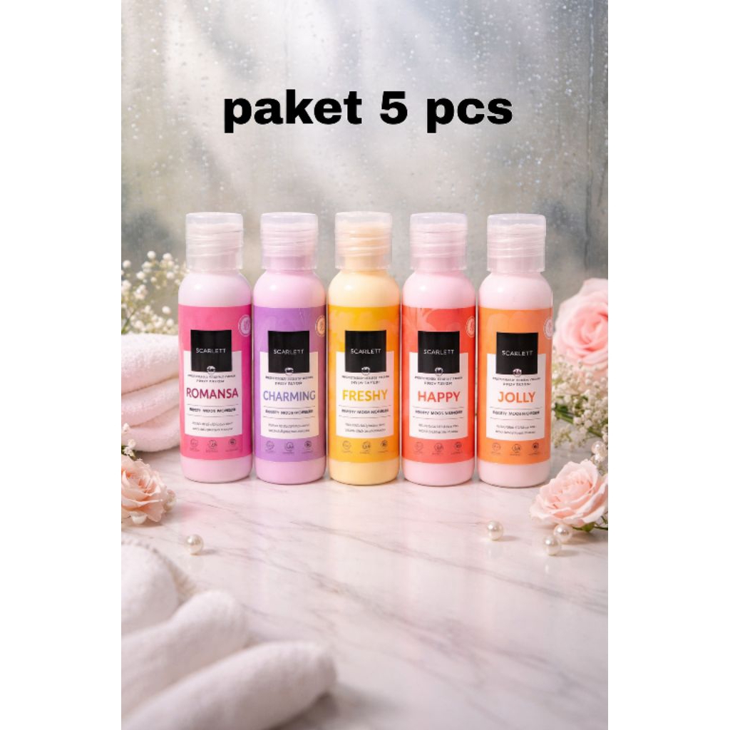 Scarlett Body Lotion Mini 30ml Paket 5 Varian – Kulit Cerah, Wangi Tahan Lama & Travel Friendly