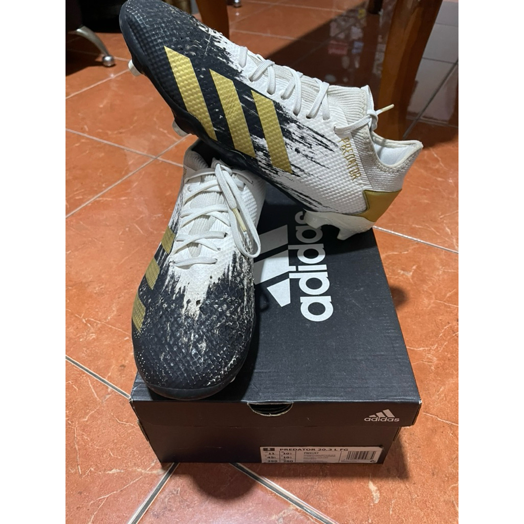 ADIDAS Predator Mutator 20.3 Original Low Firm Ground Black White Gold Football Soccer Boots / Sepat