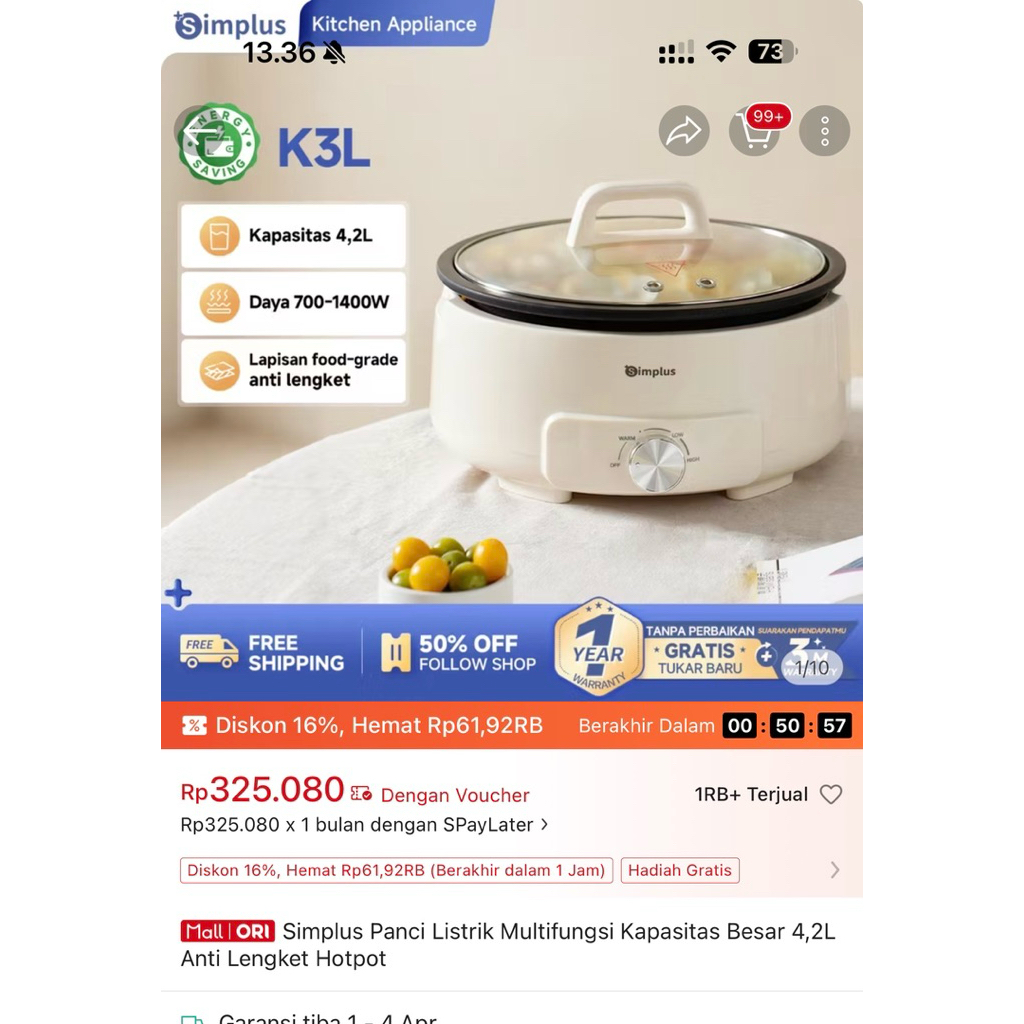 kompor Listrik preloved