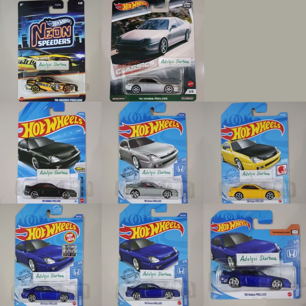 hotwheels hot wheels '98 honda prelude factory sealed short card hw j-imports edisi car culture mode