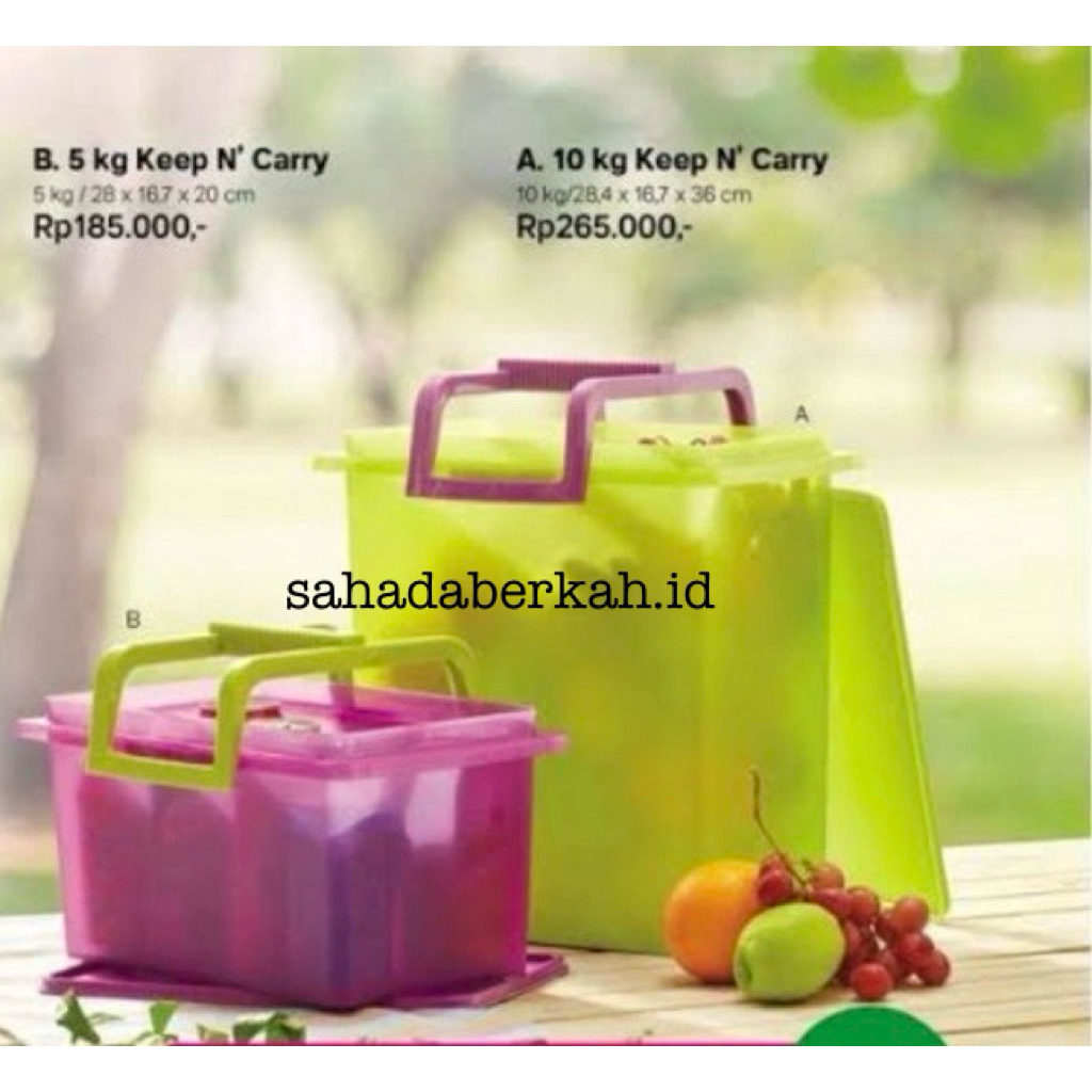 BIG SALE - Jumbo Keep N Carry Hijau/Ungu 10Kg & 5Kg Tupperware/