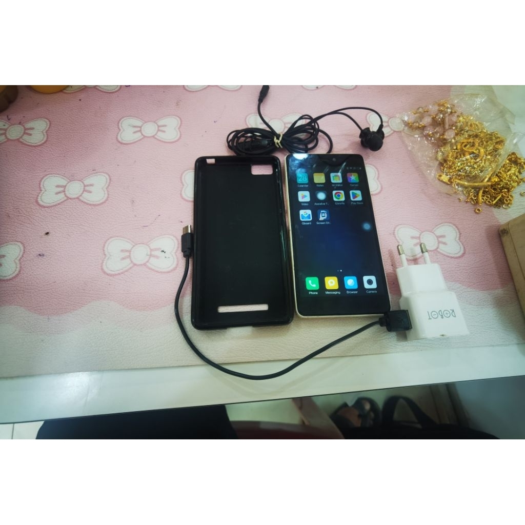 Murah HP Xiaomi Mi-4C 2/16 GB Unit Minus Baterai Ada Gembung Sedikit Full Set Lengkap Handsfree Kabe