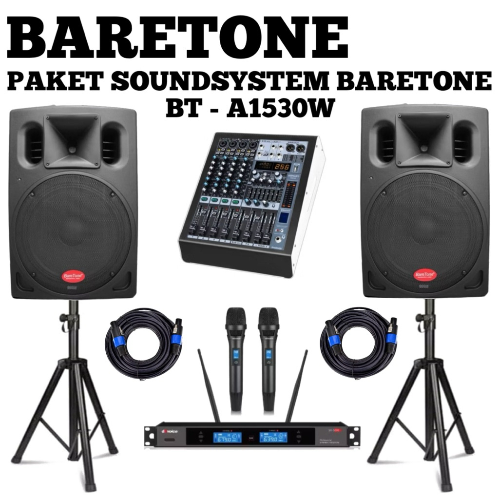 Paket Soundsystem Speaker Pasif Baretone Bt1530w Original Speaker Pasif 15inch Baretone