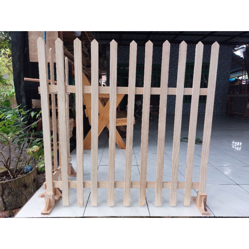 Pagar Kayu Jati Belanda/Pembatas Ruangan/Taman/Minimalis