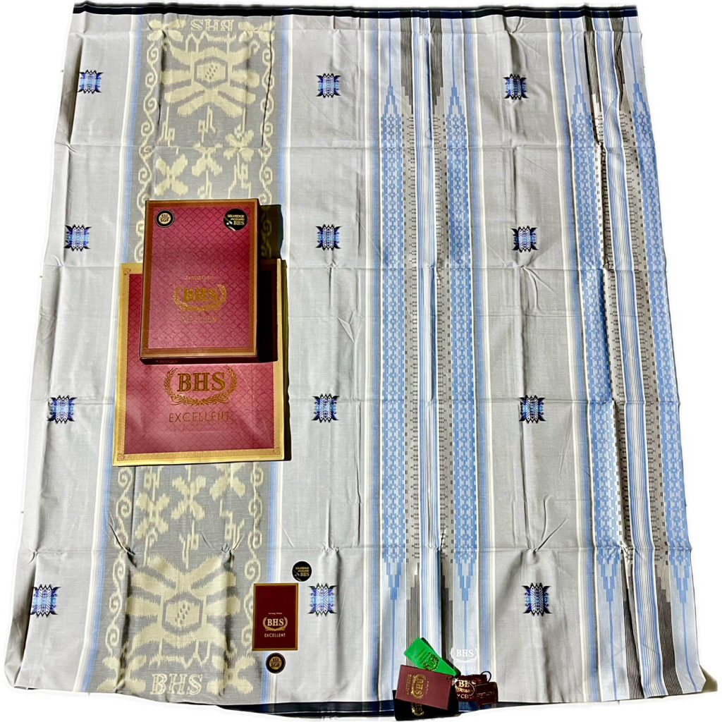SARUNG BHS EXCELLENT SGF MIX SERI PUTIH SONGKET SILVER ORIGINAL