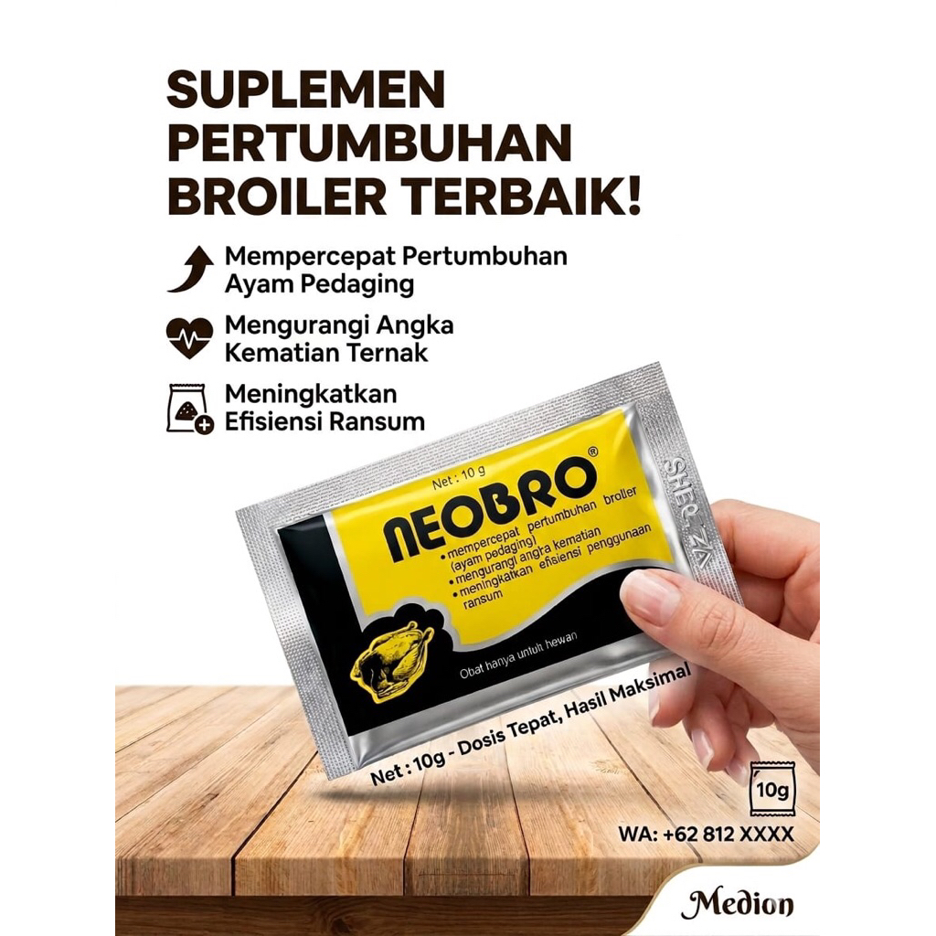 Vitamin Ayam Broiler Neobro 10Gram - Multivitamin, Mineral, Asam Amino, Suplemen