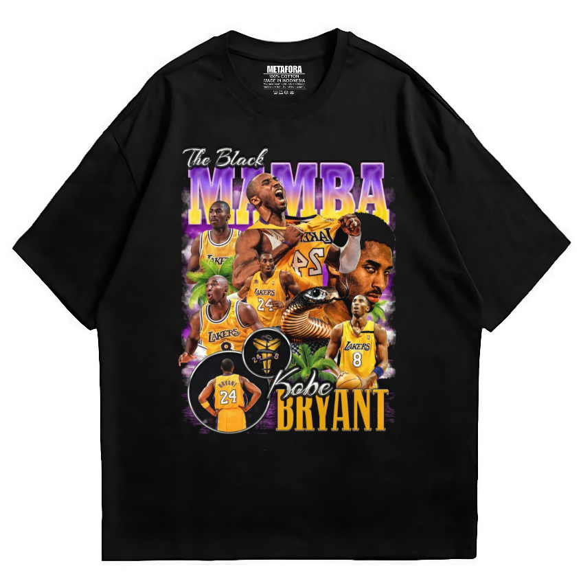 Metaphor Tshirt Legend Kobe Bryant Vintage lengan pendek hitam Kaos distro Unisex