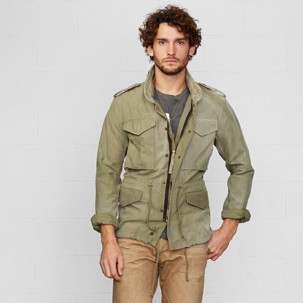 Brand New - Denim & Supply by Ralph Lauren - Sun Faded Effect Sateen Field M-65 Jacket - Olive Green