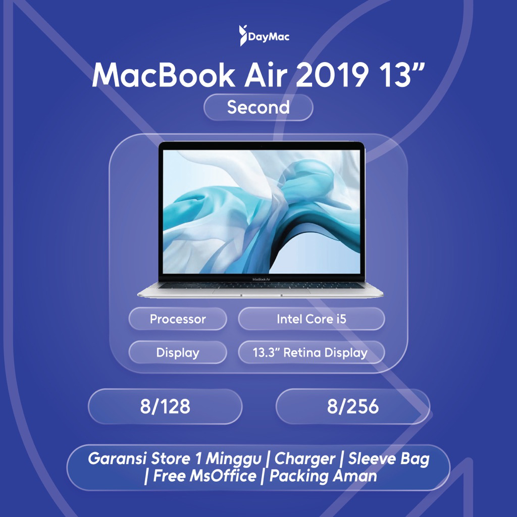 MacBook Air 2019 RAM 8GB SSD 128GB 256GB 13”