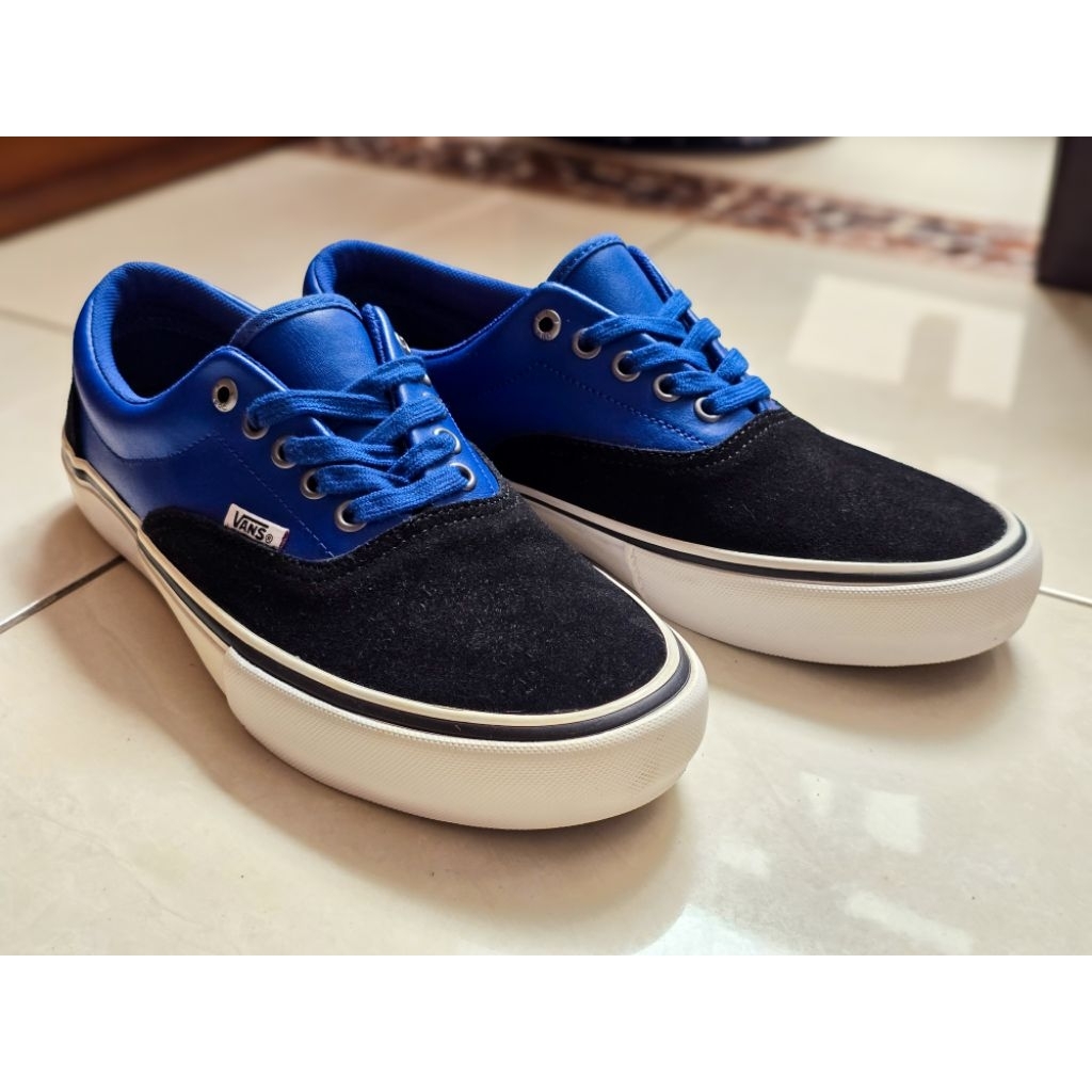 Vans Era Pro Real Skateboards Black Blue Leather