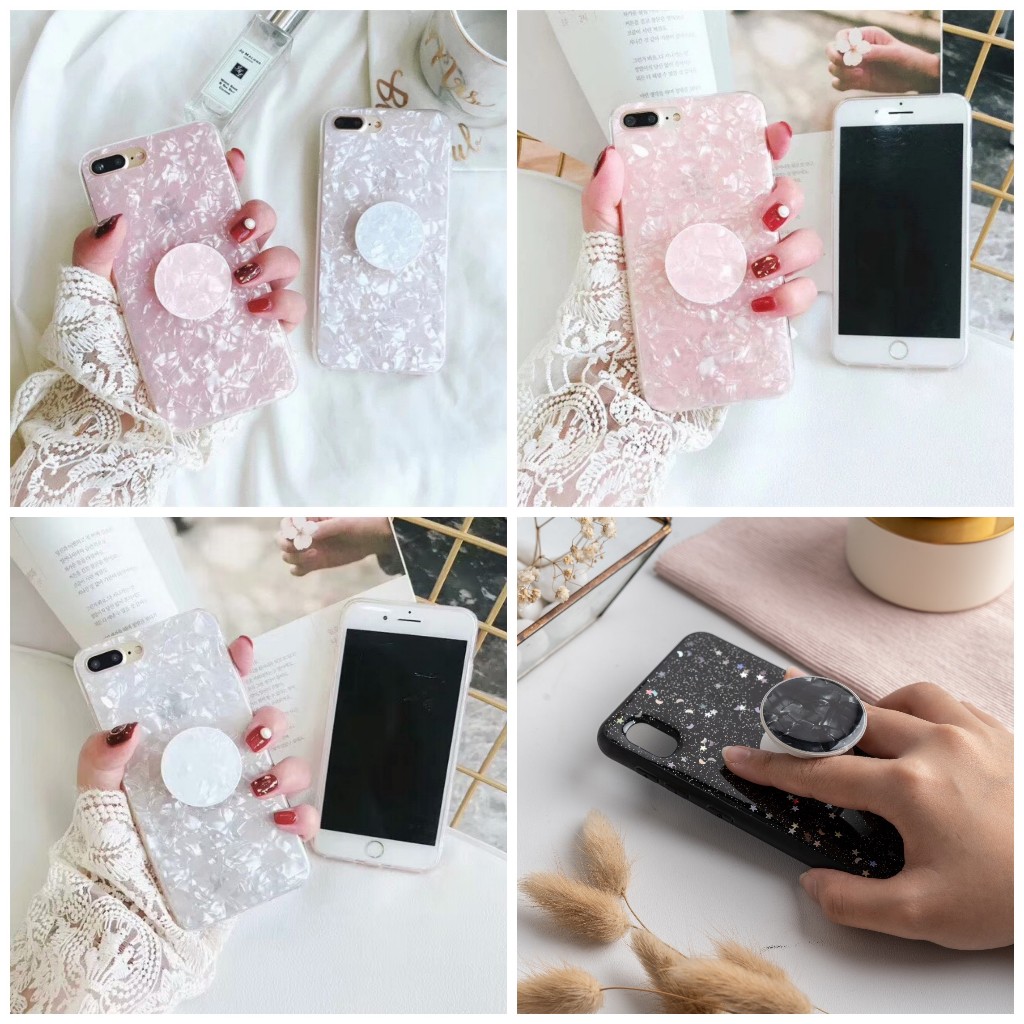 Crystal Case With Pop Socket Vivo V15 V15 Pro V19 V25 V25E V50 V50 Lite