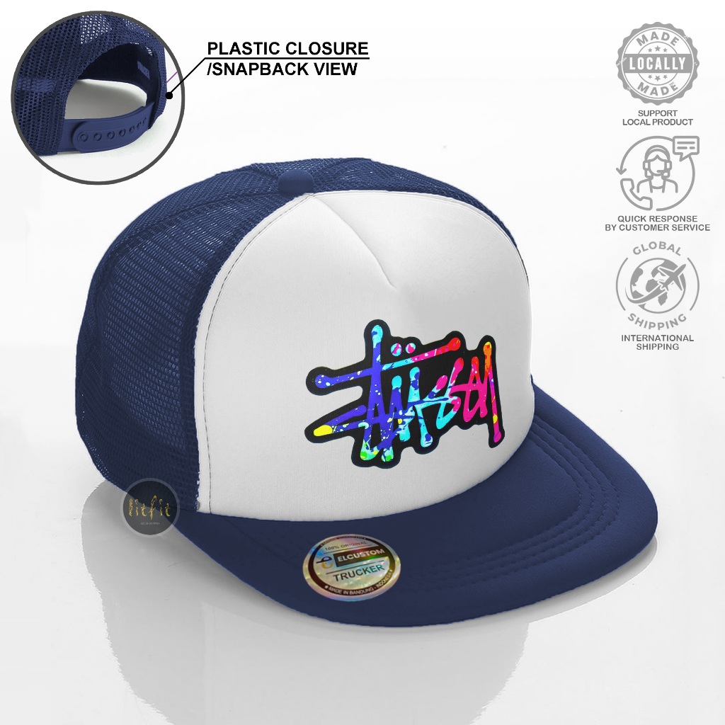 Sttussy - Topi Snapback Pria /Topi Trucker Jaring /Topi Distro Skena Outfit /Topi Cowok Starboy Kalc