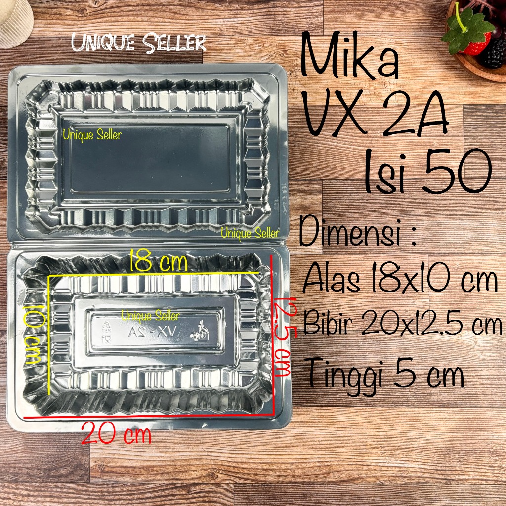 Mika 2A VIP Tebal isi 50 pcs / Mika Tempat Wadah Nasi Kuning Ayam Bakmi Bihun Ayam Goreng Roti Kue V