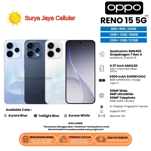 HP OPPO RENO 15 5G 12/512GB, RENO 15 5G 12/256GB, RENO 14 5G 12/256GB & 13 5G 12/512GB (BNIB)