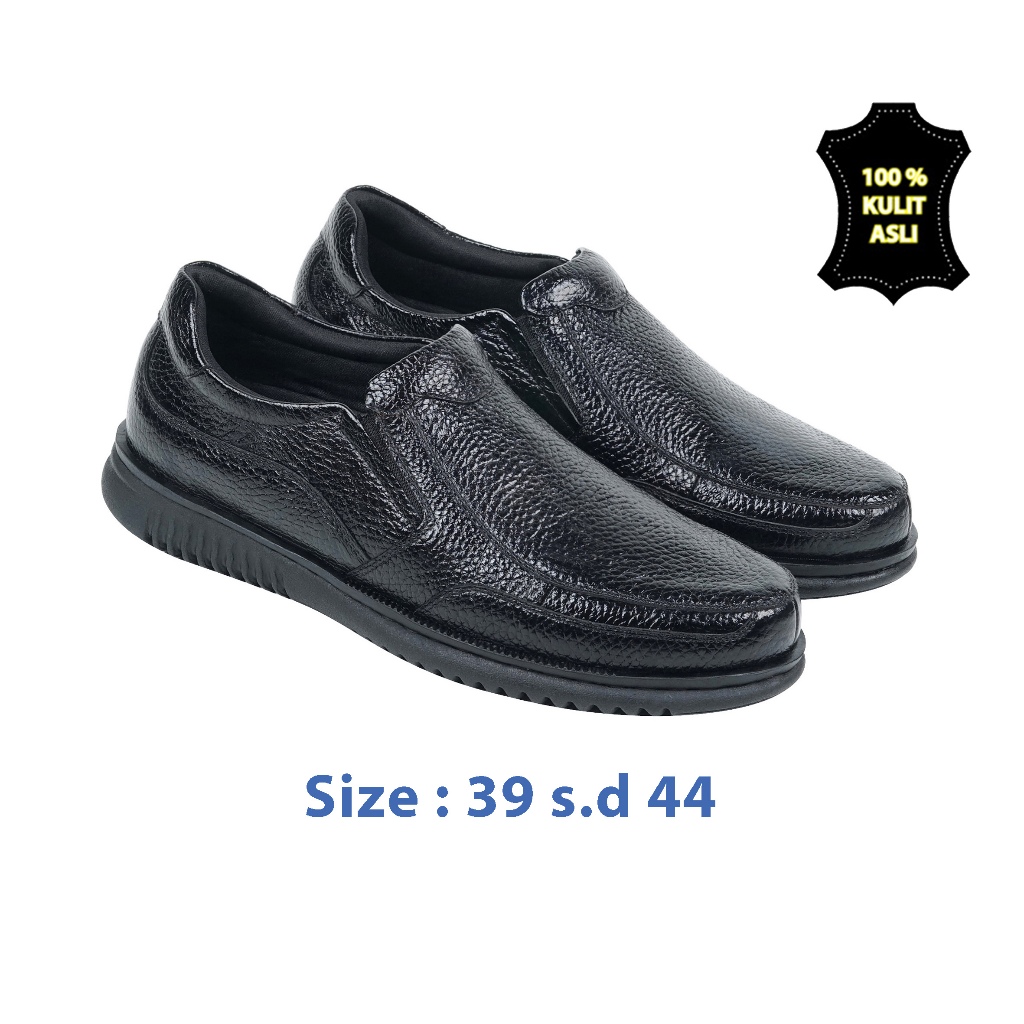 Zeintin - Sepatu Pria Casual Formal Bahan Kulit Sepatu Slip On Pria Original Zeintin AJ
