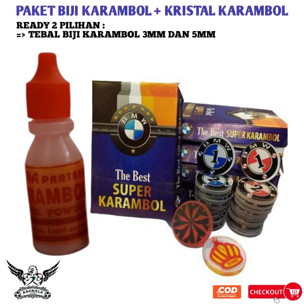 PAKET   BIJI KARAMBOL + KRISTAL KARAMBOL - BIJI KARAMBOL 3MM / 5MM MURAHHH
