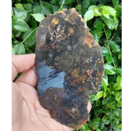 Batu akik klawing pancawarna motif menarik