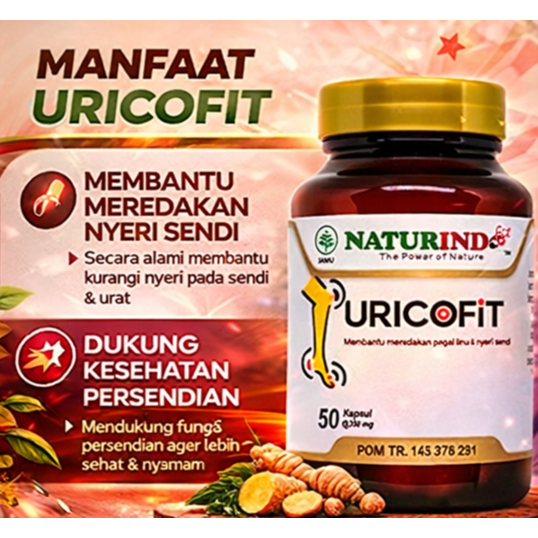 Naturindo Uricofit Obat Asam Urat Nyeri Sendi Encok Pegal Linu Bengkak Kaki Dan Tangan