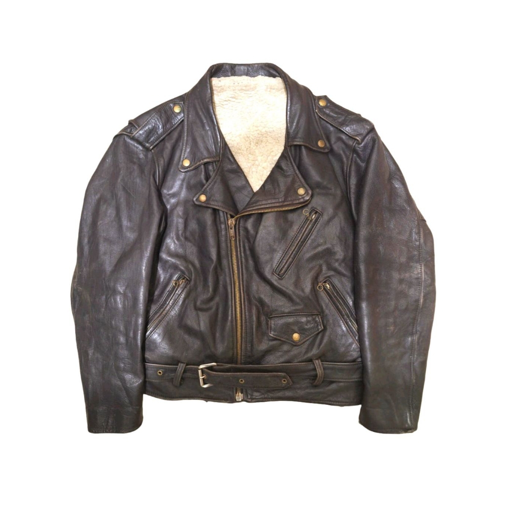 Vtg Vent Couvert Paris Leather Perfecto Biker Jacket X Jaket Kulit Ramones Schott Harley Davidson Va