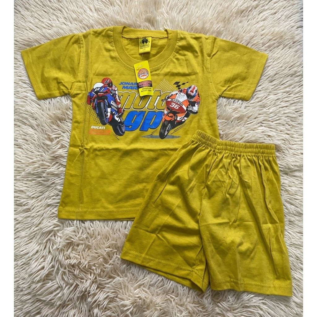 Baju Setelan Anak Lengkong/Baju Motif Random Tayo,Telolet, Jetbus5,Pesawat Jet, Moto GP Setelan Anak