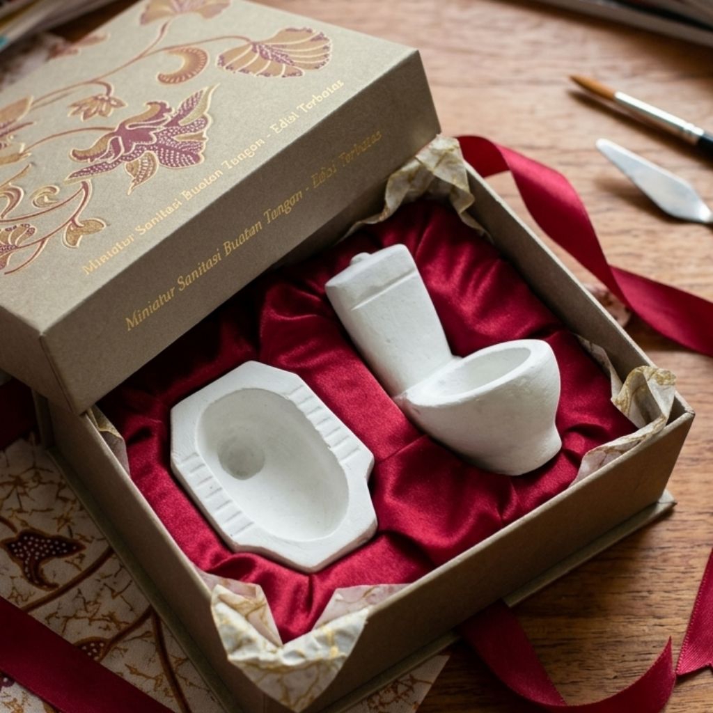 Miniatur Asbak Dekorasi Kado Unik Motif Closet WC Duduk & Jongkok | Handmade Lucu Aesthetic