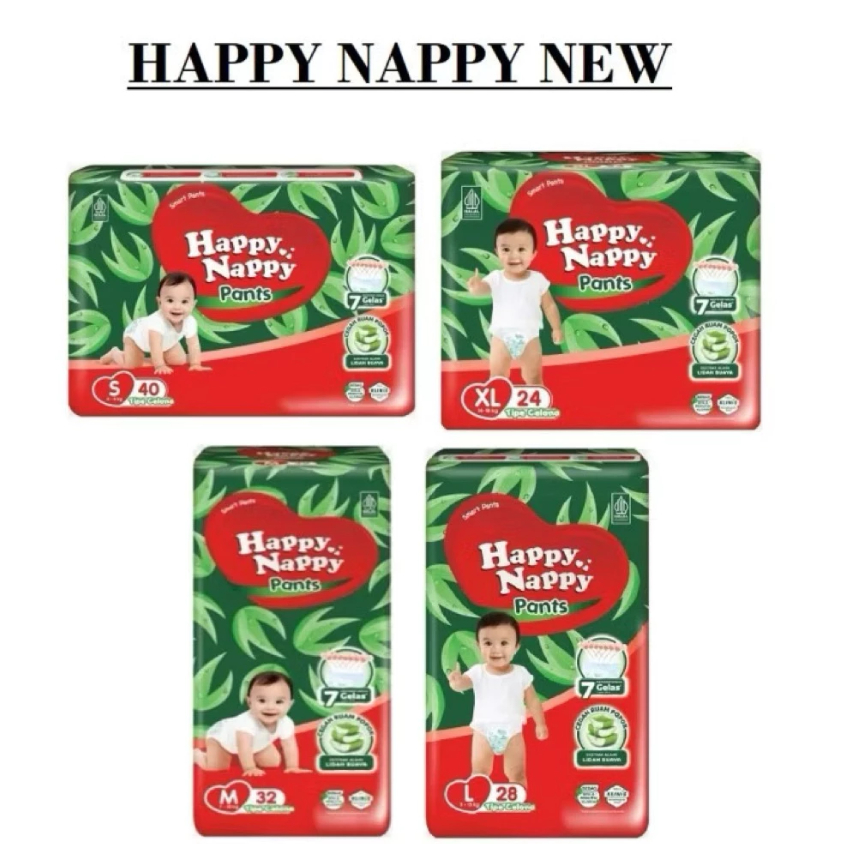 Pampers Bayi Happy Nappy / Popok Bayi Happy Nappy / Pampers Happy Nappy S40 M32 L28 XL24 / Popok Hap