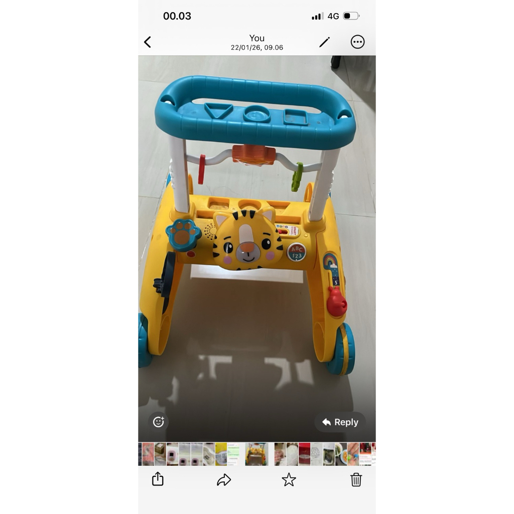 fisher price push walker/ baby walker