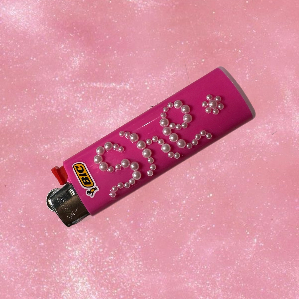 custom lighter bic pearl korek lucu