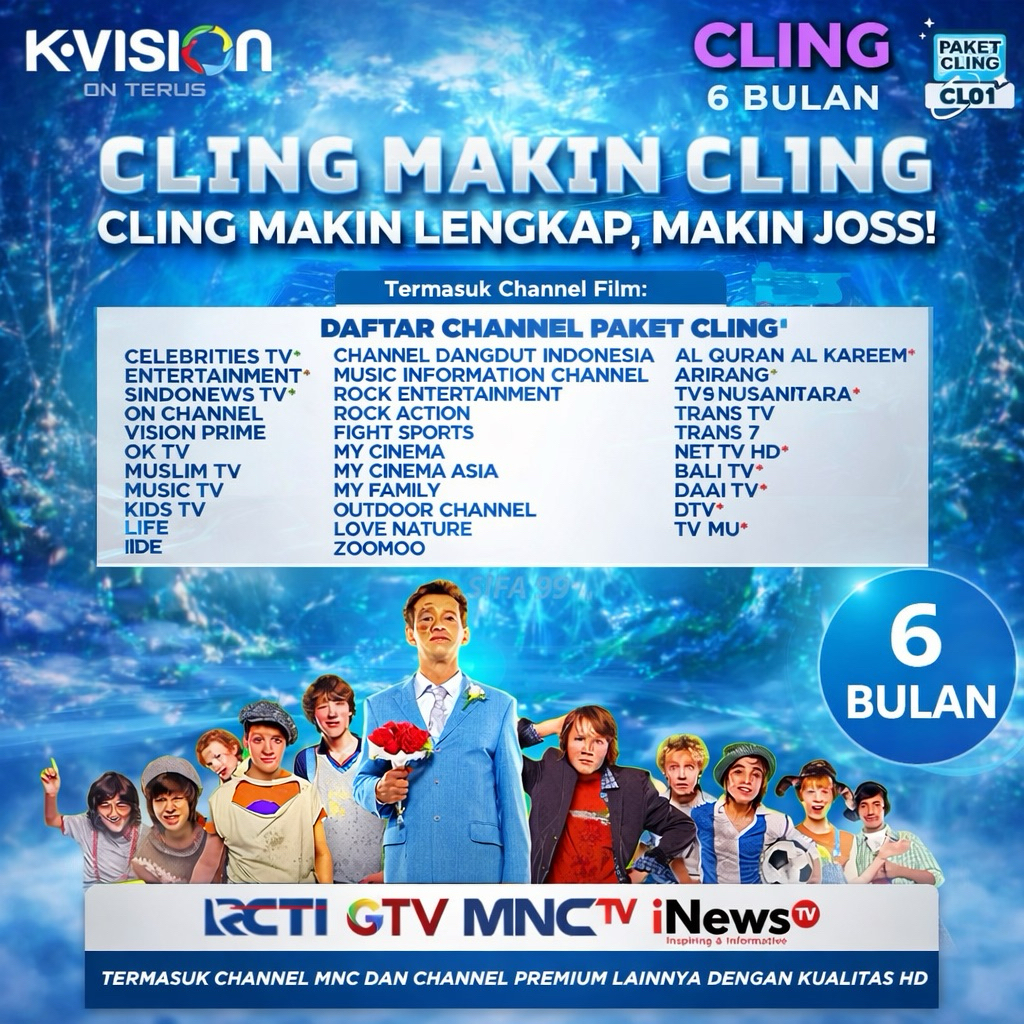 Paket Kvision CLING CL6 Bromo Cartenz dan Gardiner Optus LGsat GOL Kvision