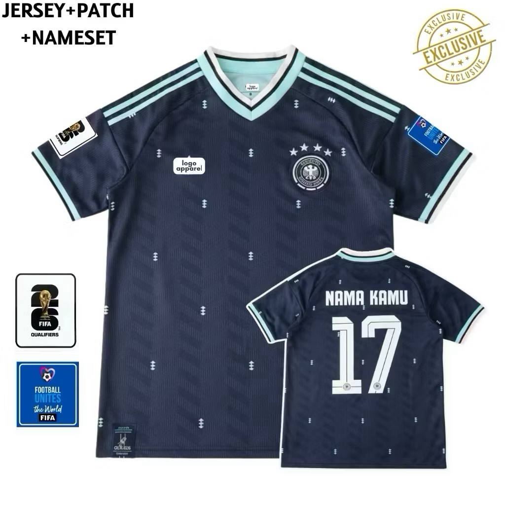 Jersey Piala Dunia Timnas Jerman Away 2026 2027, Baju Bola Terbaru High Quality