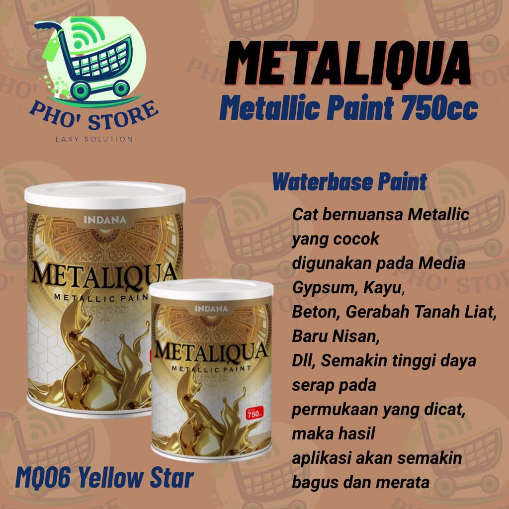 CAT EMAS METALIK METALIQUA MQ06 750CC / METALIQUA MQ06 GOLD EMAS / WATERBASE PAINT