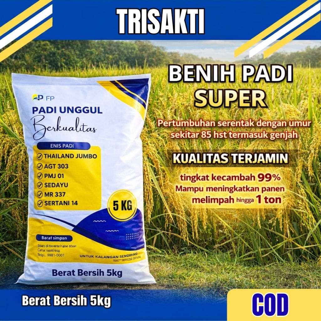 Benih Padi Unggul trisakti genjah Terbaru Kemasan 5kg Original