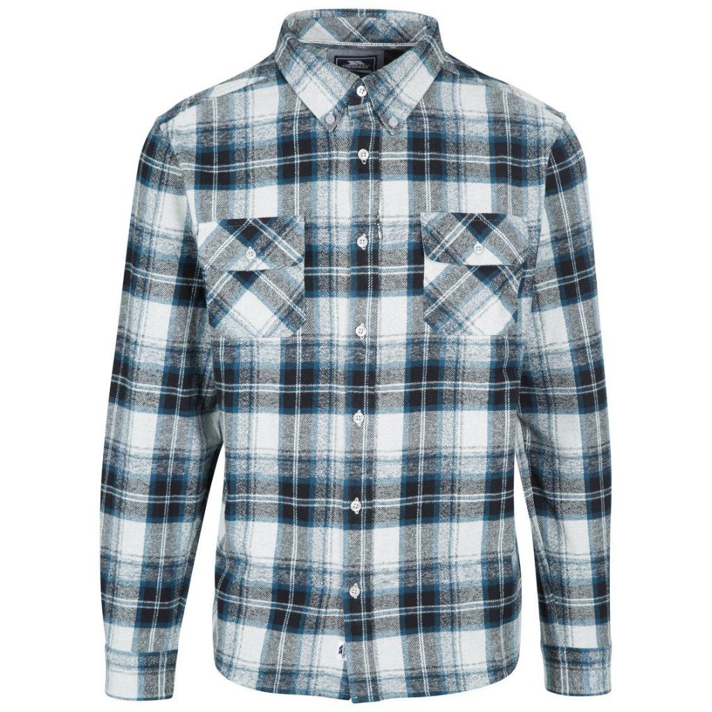 Trespass Men's Wrothamton Long Sleeve Shirt, Kemeja Flanel Pria