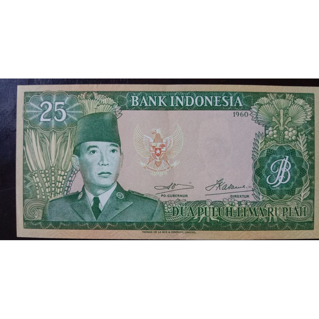 UANGKUNO 25 RUPIAH SUKARNO THN 1960