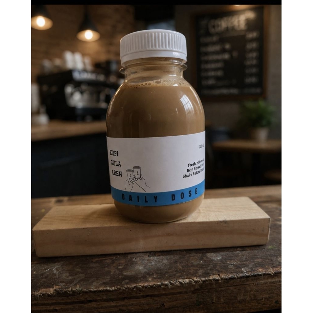 LangitKertas Sticker custom botol kopi greentea matcha thaitea minuman kekinian