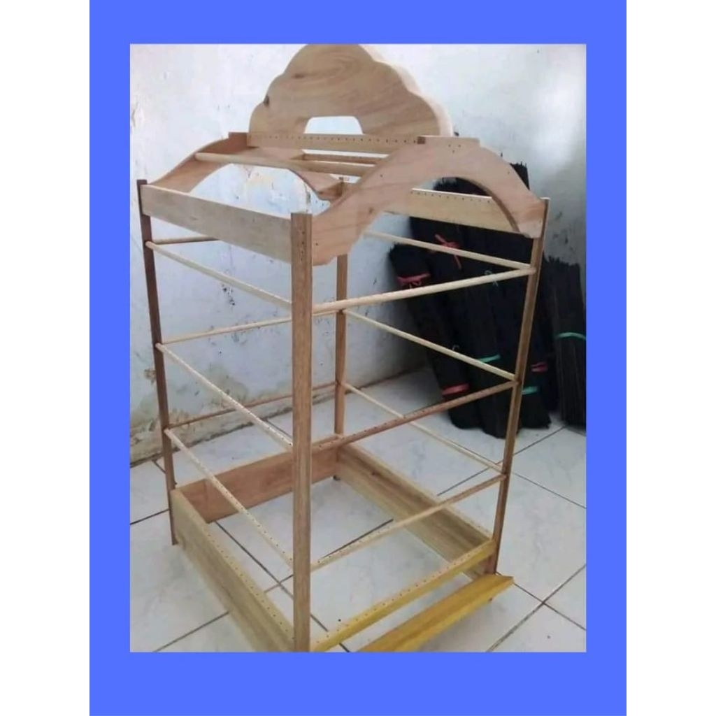 sangkar burung model kipasan tiang oval