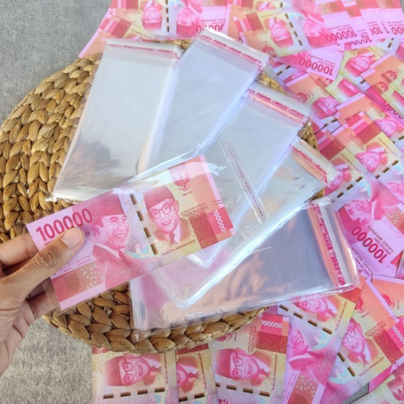 Plastik Uang Buket 100pcs Plastik Uang Baru Plastik OPP 7 x 15 Plastik OPP 7 x 18 Plastik Buket 100p
