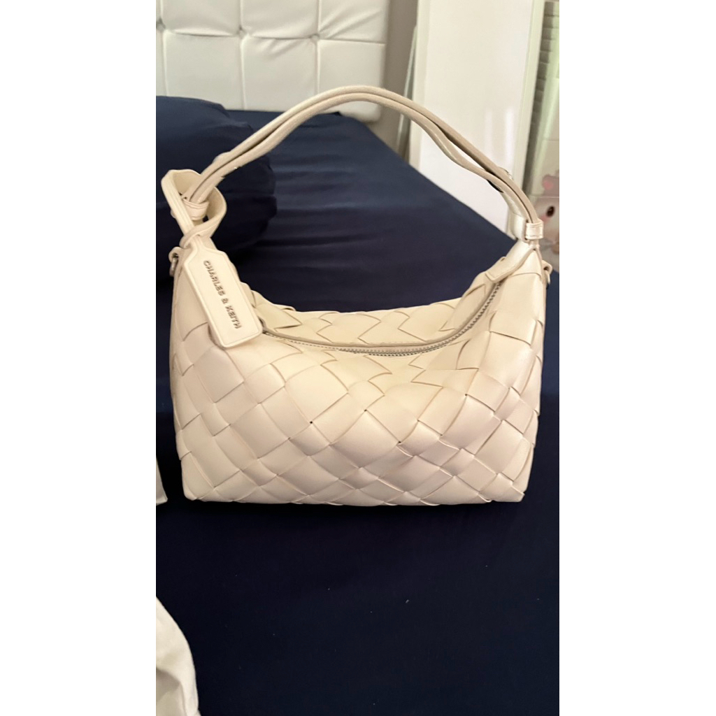 charles and keith ivette woven shoulder bag