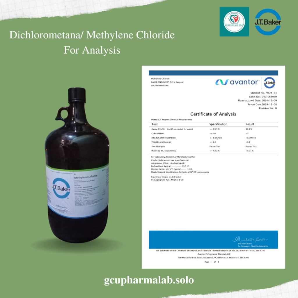 Diklorometana/ Methylene Chloride (PA/For Analysis)