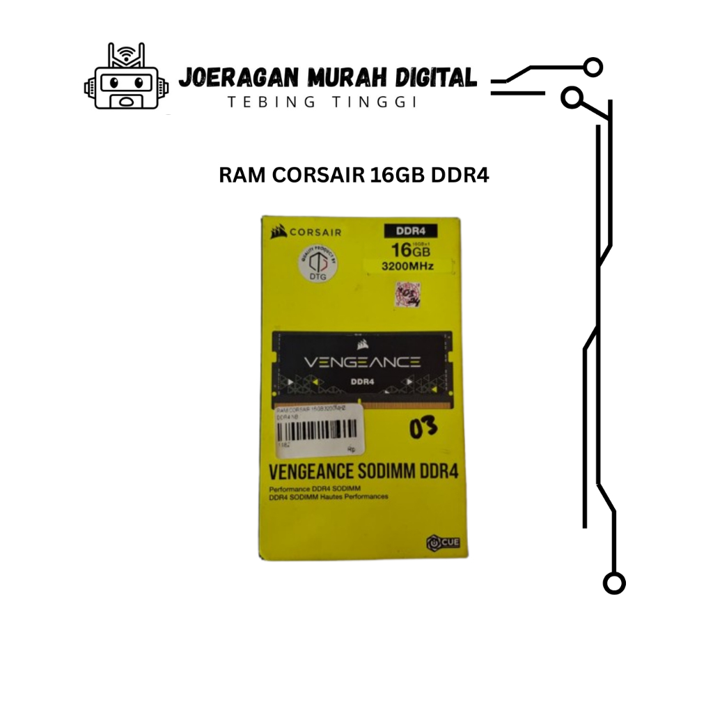 RAM CORSAIR 16GB DDR4 3200MHz ORIGINAL