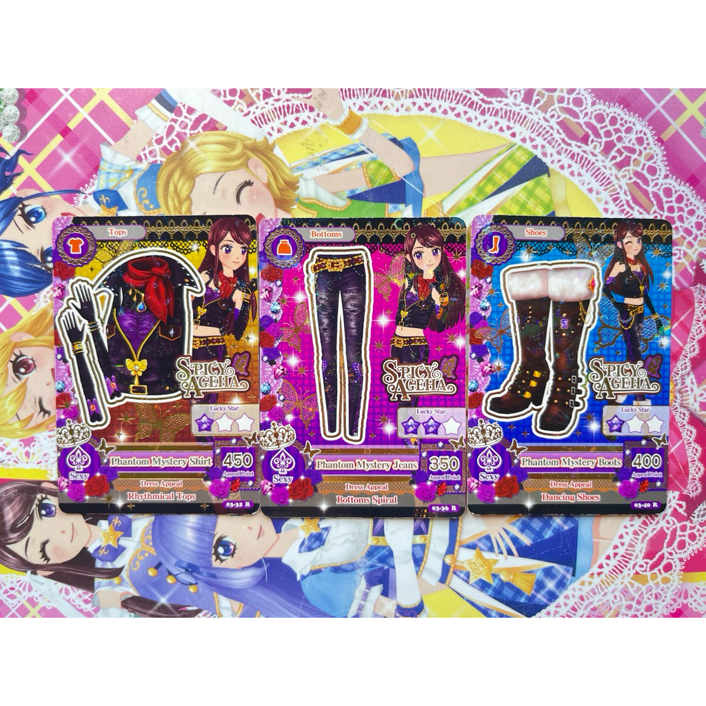 Kartu Aikatsu Phantom Mystery Set Spicy Ageha Ran Shibuki Seri 3 Stylish Thief Swallowtail Original 
