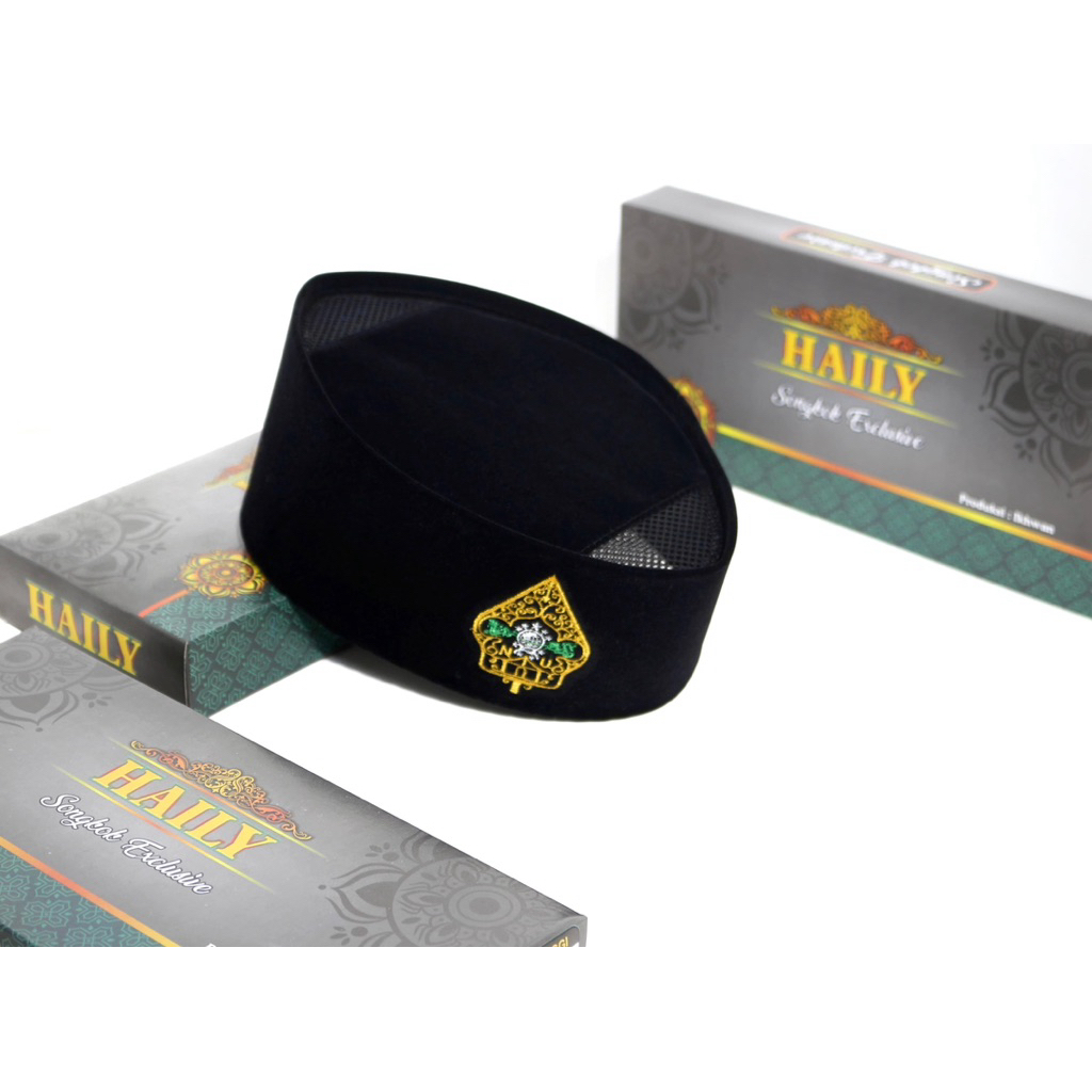 Peci Songkok Bordir NU Wayang AC Tinggi 9 cm