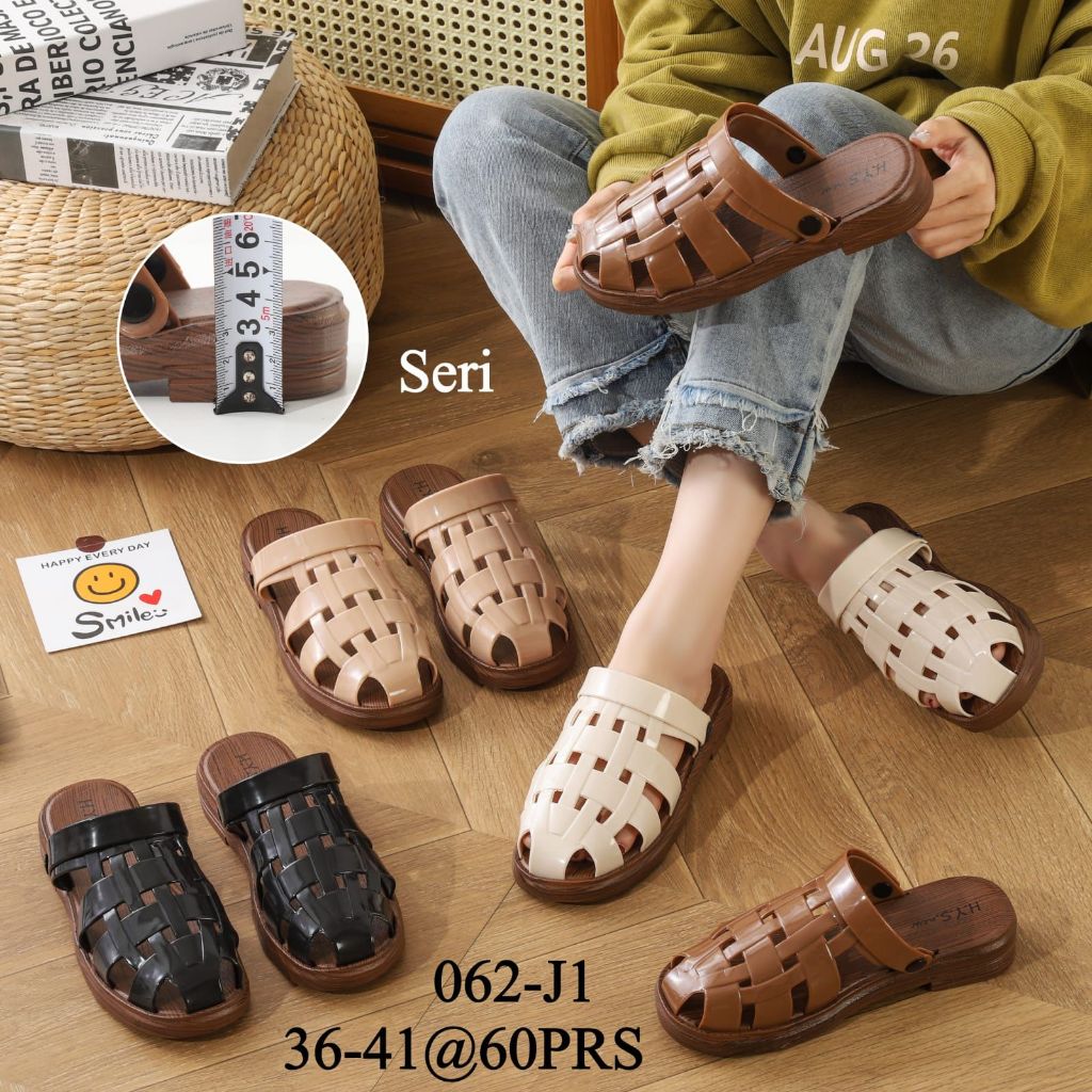 Sandal Wanita Terbaru/Sendal Flat Selop Jelly HYS NEW 062