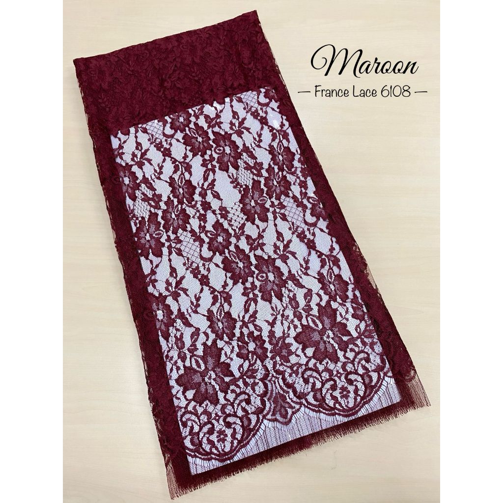 Noura Lace - Original France Lace 6108 - Ukuran kain 1,8m x 1,1m