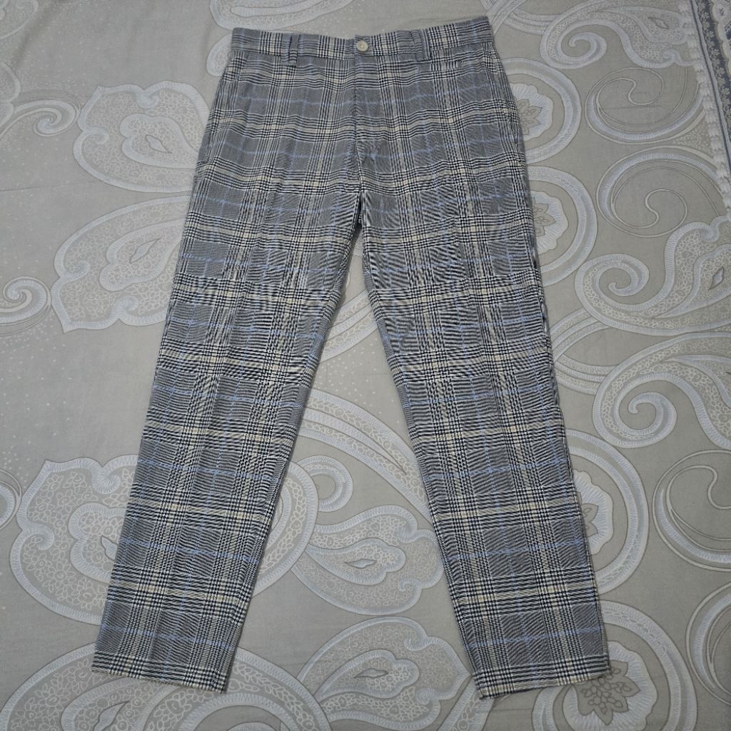 Zara Man plaid trousers celana panjang semi formal pria