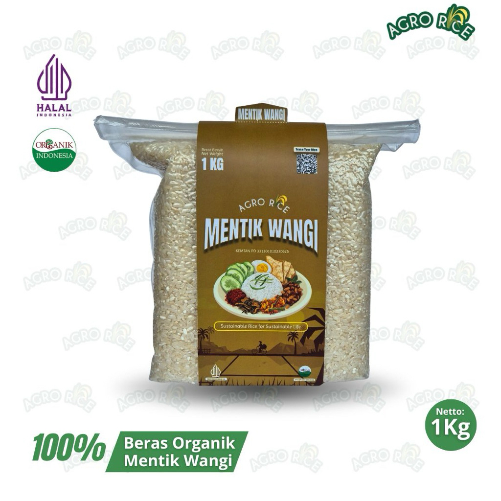 Beras Mentik Wangi Organik 1 Kg – "Beras Susu" Super Pulen & Harum | Mirip Beras Jepang, Cocok untuk